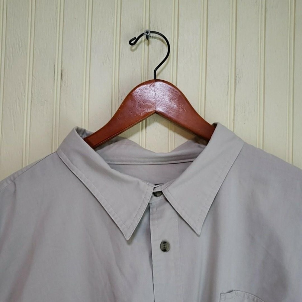 Cabela's Shirt Mens 4XL Gray Long Sleeve Outdoor Gear Pockets Button-Up Casual